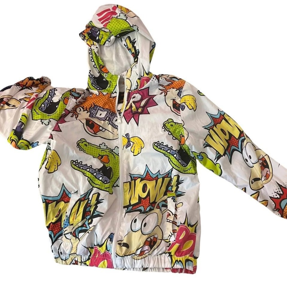 Members Only x Rugrats Nickelodeon Cartoon Windbreaker Jacket Size Small - FLAW